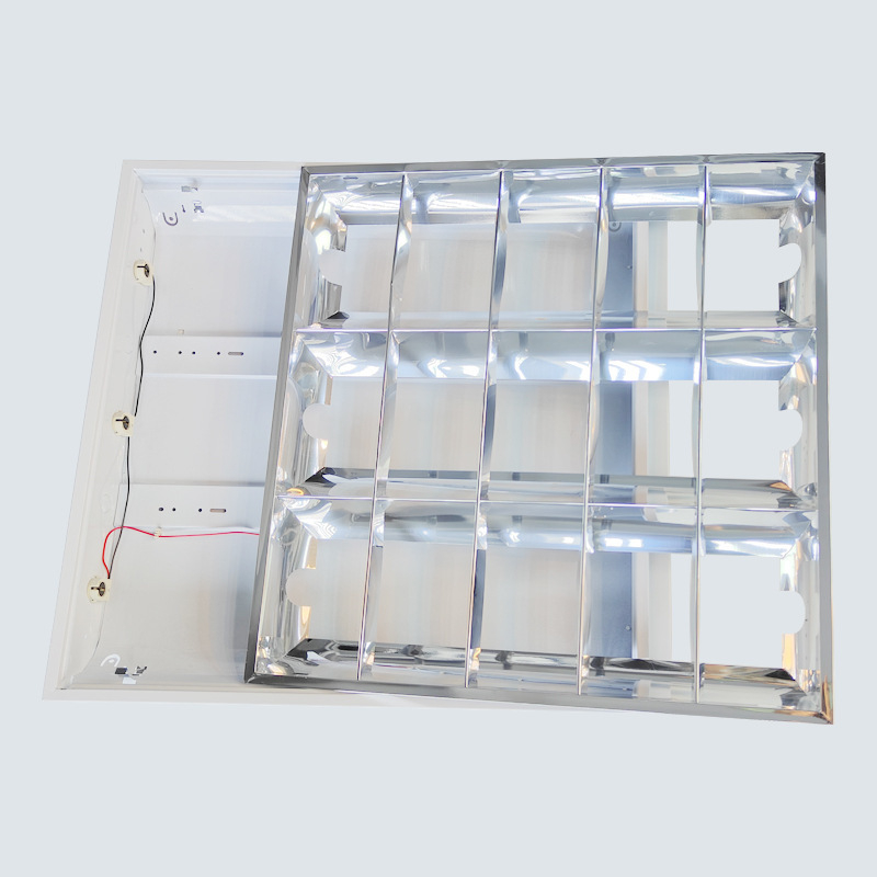 Lampa panou LED cu grilă 600×600, corp încastrat pentru birou, tub T5/T8