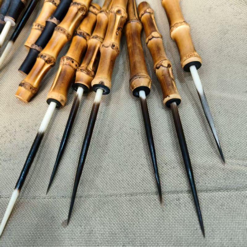 Acul de ceai din bambus și accesoriu pentru gură de ceainic, 19,5 cm, stil Chinez Nou, unealtă de răsucire cu artă lacuită