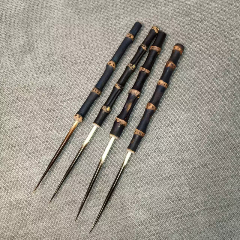 Acul de ceai din bambus și accesoriu pentru gură de ceainic, 19,5 cm, stil Chinez Nou, unealtă de răsucire cu artă lacuită