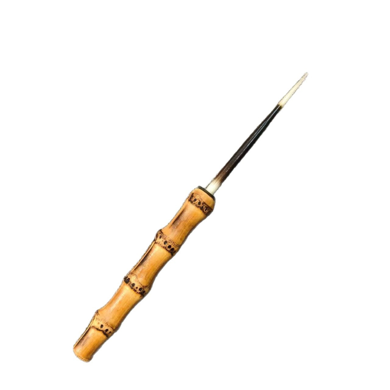 Acul de ceai din bambus și accesoriu pentru gură de ceainic, 19,5 cm, stil Chinez Nou, unealtă de răsucire cu artă lacuită