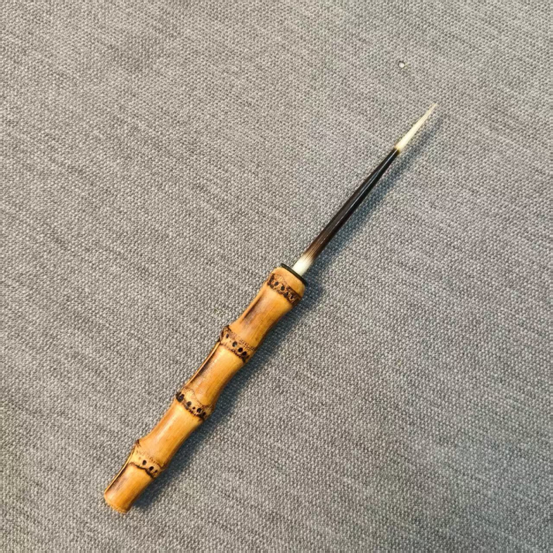 Acul de ceai din bambus și accesoriu pentru gură de ceainic, 19,5 cm, stil Chinez Nou, unealtă de răsucire cu artă lacuită