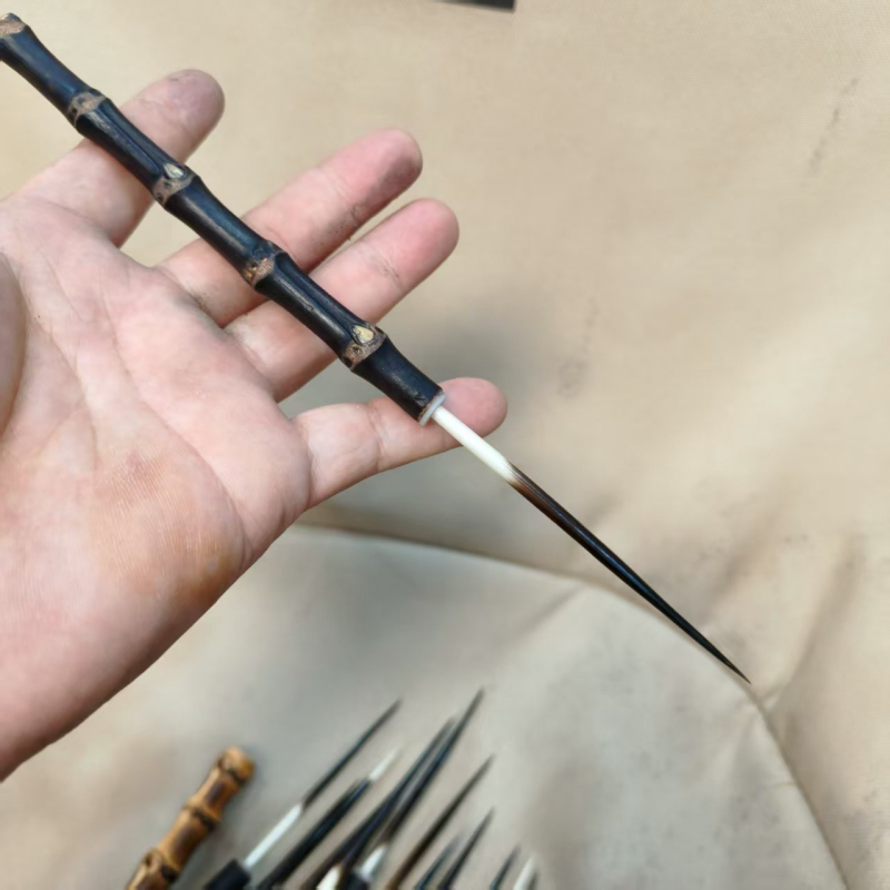 Acul de ceai din bambus și accesoriu pentru gură de ceainic, 19,5 cm, stil Chinez Nou, unealtă de răsucire cu artă lacuită