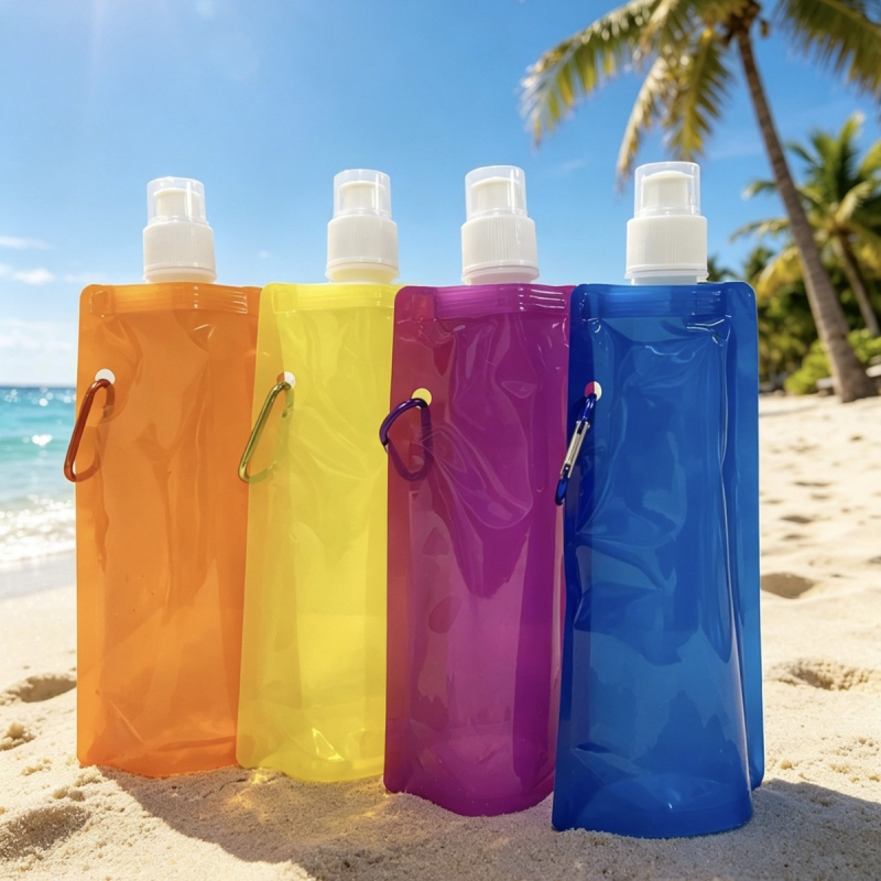 Geantă de apă portabilă pentru drumeții și camping, pliabilă, rezervor de apă din plastic, auto-susținută
