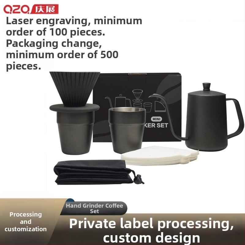 Set de cafea din oțel inoxidabil, electric pentru casă, cadou, cu componente pour-over
