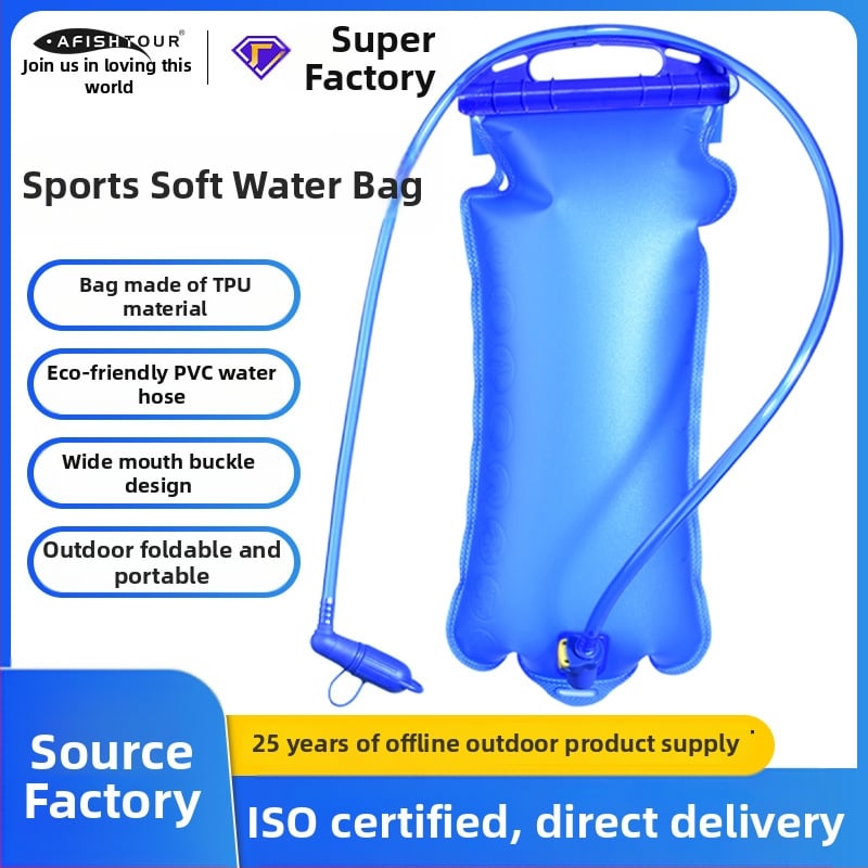 Sac de hidratare TPU pliabil, 3L, cu tub de băut pentru activități în aer liber