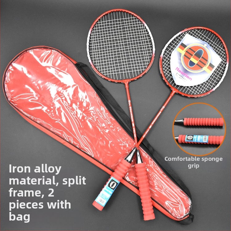 Rachetă de badminton Haotian 105, set de 2 bucăți, cadru din aliaj feros, husă inclusă