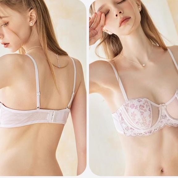 Sutien sexy în stil franțuzesc, dantelă brodată, respirabil, lift de sus, minimizator pentru sâni mari, cu arc moale