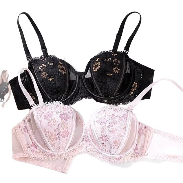 Sutien sexy în stil franțuzesc, dantelă brodată, respirabil, lift de sus, minimizator pentru sâni mari, cu arc moale