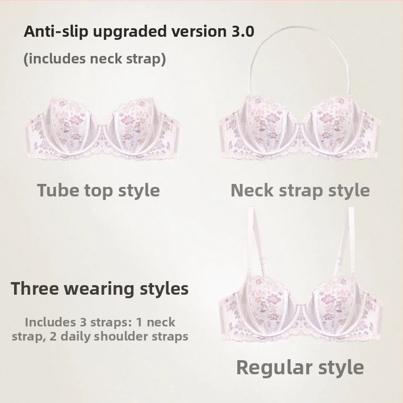 Sutien sexy în stil franțuzesc, dantelă brodată, respirabil, lift de sus, minimizator pentru sâni mari, cu arc moale