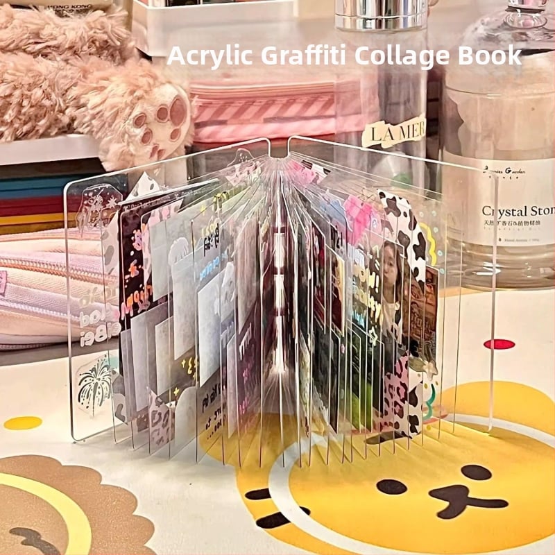 Planner acrilic DIY cu album foto creativ, carte de colaj cu foi libere, Guka – urmărirea vedetelor, stil Instagram