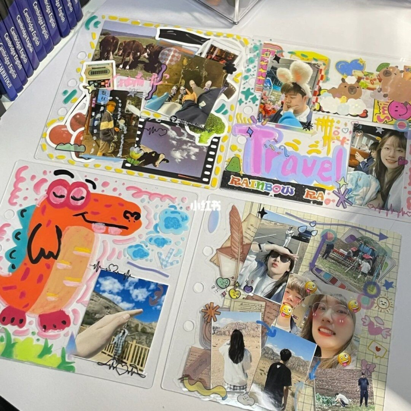 Planner acrilic DIY cu album foto creativ, carte de colaj cu foi libere, Guka – urmărirea vedetelor, stil Instagram