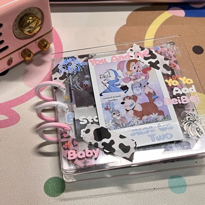 Planner acrilic DIY cu album foto creativ, carte de colaj cu foi libere, Guka – urmărirea vedetelor, stil Instagram