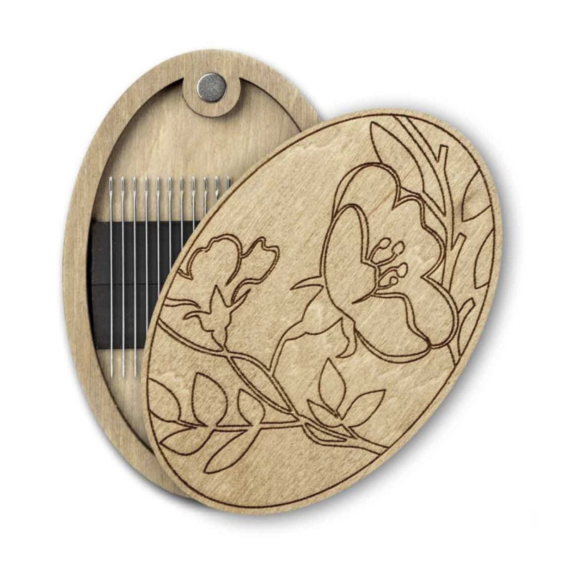 Set cutie din lemn pentru ace și ață, cutie portabilă de cusut cu magnet, pentru broderie