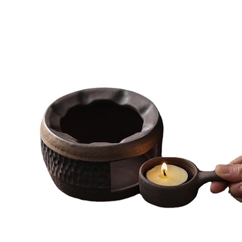 Set de ceai Kung Fu din ceramică brută, ceainic și farfurie de ceai, stil japonez pentru doi