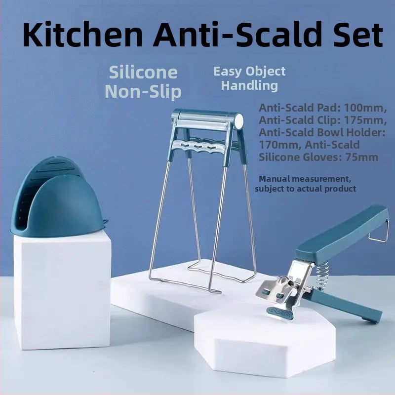 Set de 4 clipuri din silicon pentru bol – protecție împotriva arsurilor și antiderapant