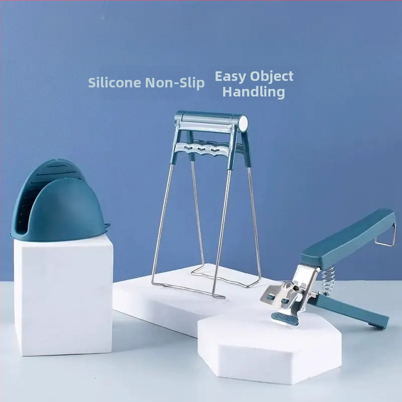 Set de 4 clipuri din silicon pentru bol – protecție împotriva arsurilor și antiderapant