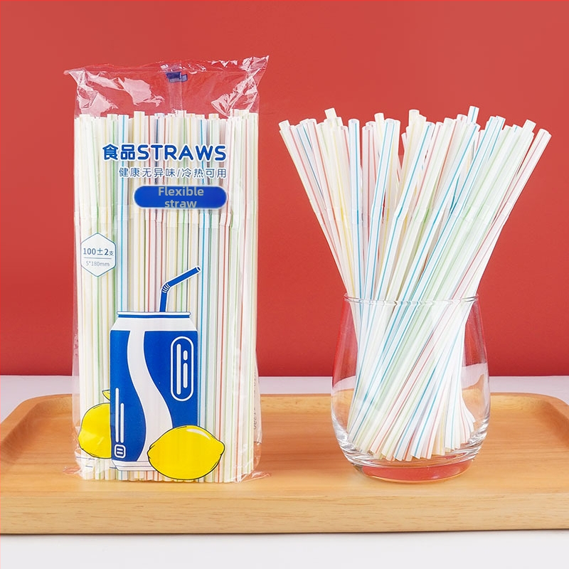 Paie de unică folosință, colorată, flexibilă, pentru sucuri și băuturi carbogazoase
