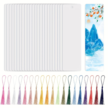 Set de 42 semne de carte din aluminiu, cu două fețe, cu ciucuri colorate, pentru proiecte DIY de imprimare creativă
