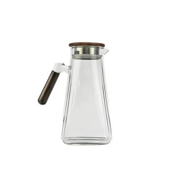 Set de carafă din sticlă pentru apă rece, rezistent la temperaturi înalte, mare capacitate pentru uz casnic; include cană pentru apă rece, ceainic pentru infuzie și recipient pentru ceai de fructe.