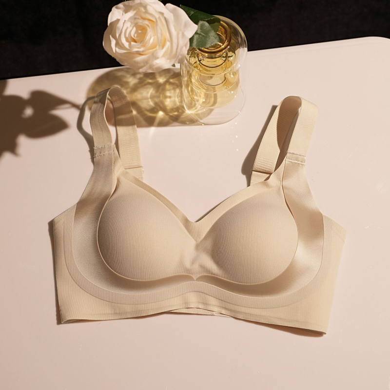 Bolong Primăvara 2025 Sutien subțire din Mulberry Silk, Dublă ridicare, fără arc, Sutien de modelare pentru femei