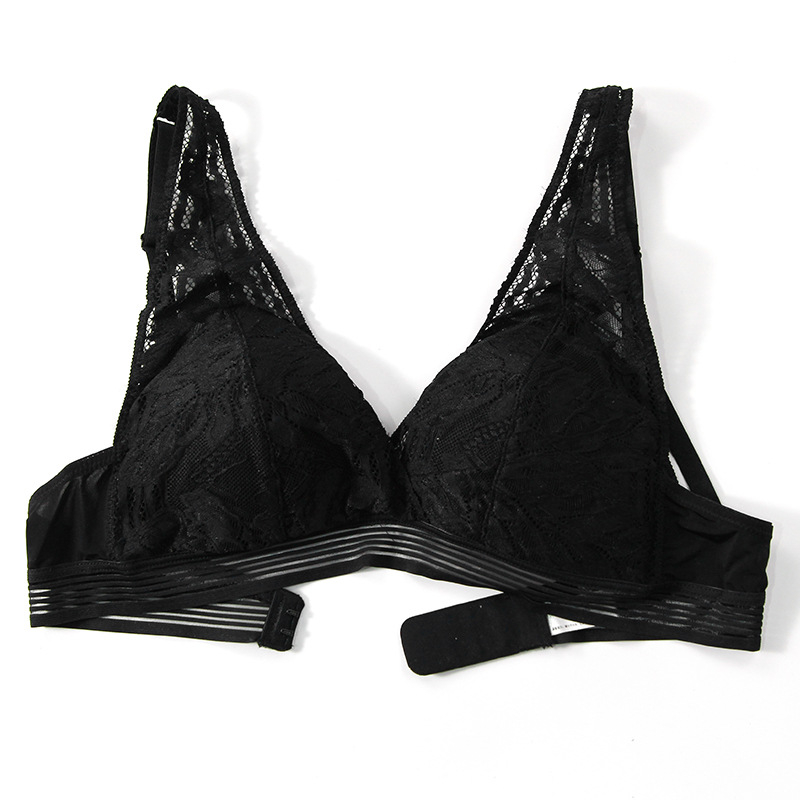 Sutien triunghiular din mătase Mulberry, ultra-subțire, fără sârmă, dantelă, confortabil