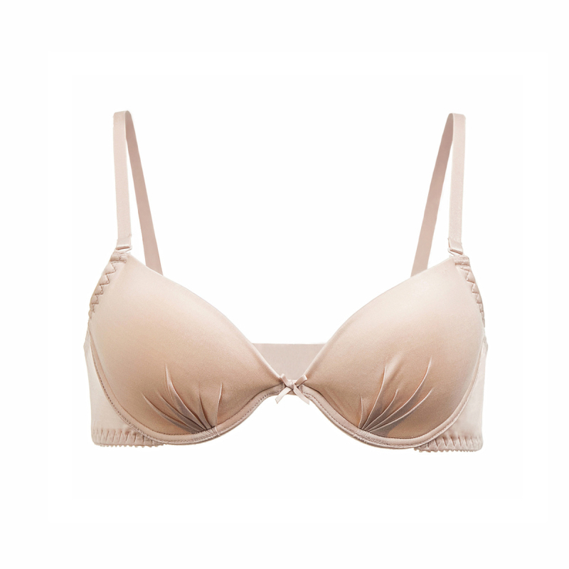 Sutien din 100% mătase Mulberry, luciu fin, design minimalist, reglabil, cu bretele detașabile, închidere în spate cu două rânduri de cârlige