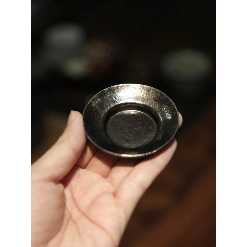 Suporturi pentru ceai din aliaj de cupru, farfurioare japoneze în stil vintage, tavă Kung Fu pentru ceai, baze pentru căni pentru ceremonia ceaiului