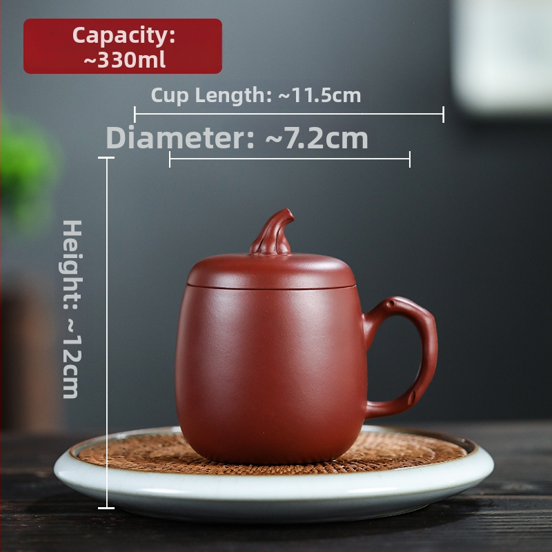 Šálka na čaj Yixing Purple-Sand na tekvicový čaj Da Hong Pao, kancelárske použitie, gravírovanie loga, darček pre dámy