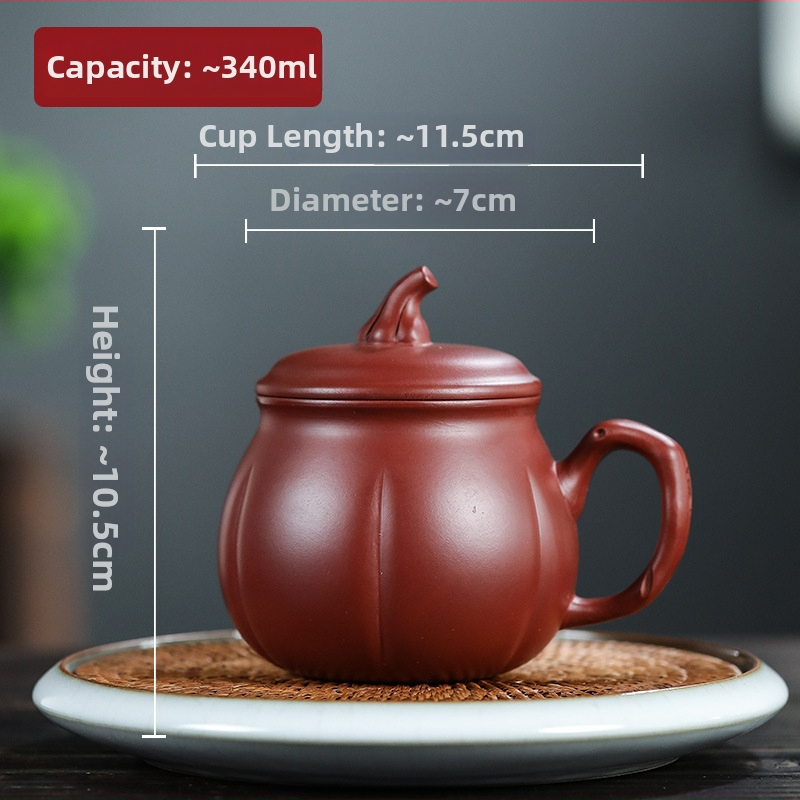 Šálka na čaj Yixing Purple-Sand na tekvicový čaj Da Hong Pao, kancelárske použitie, gravírovanie loga, darček pre dámy