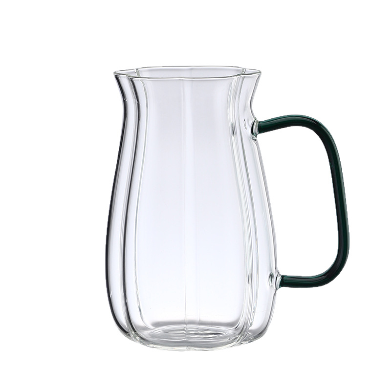 Ceai verde cu floare de prune, 350 ml, mâner, sticlă borosilikat rezistentă la temperaturi înalte