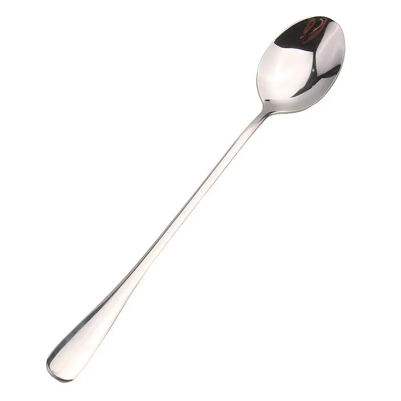 Lingură de supă cu mâner lung din oțel inoxidabil, amestecare cafea, lingură pentru orez, linguriță, lingură rotundă coreeană pentru veselă de uz casnic