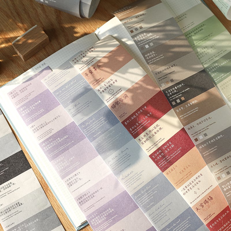 Bandă washi cu text decupat, seria Trei cuvinte, Două cuvinte, materiale pentru scrapbook, 6 modele