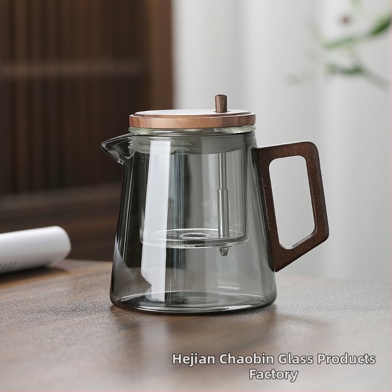 Čajová kanvica Piaoyi Cup so skleneným vnútrom, čajovým filtrom a lisom na zaváranie, 650 ml