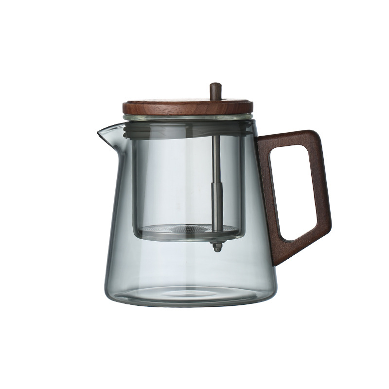 Piaoyi Cup ceainic cu interior din sticlă, filtru de ceai și presă pentru prepararea ceaiului, 650 ml