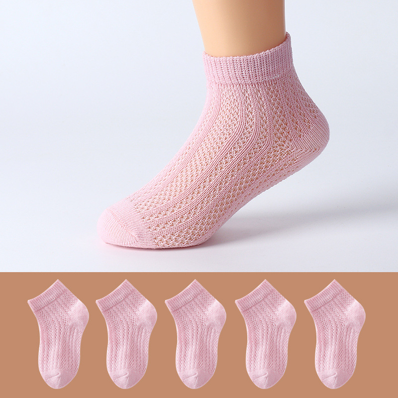 Șosete de copii din bumbac pentru vară, subțiri, respirabile, cu plasă, unisex