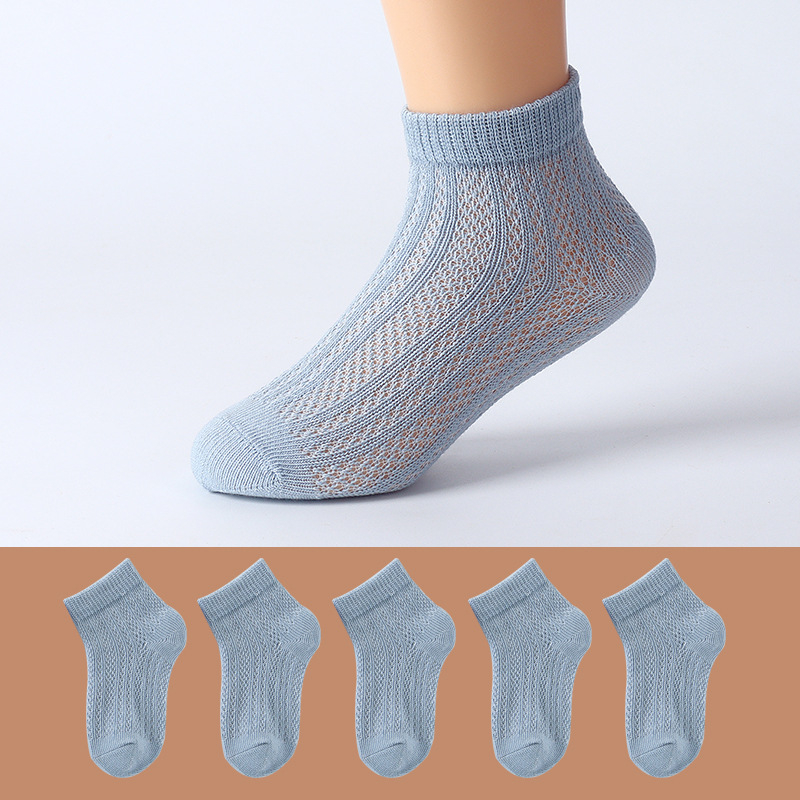 Șosete de copii din bumbac pentru vară, subțiri, respirabile, cu plasă, unisex