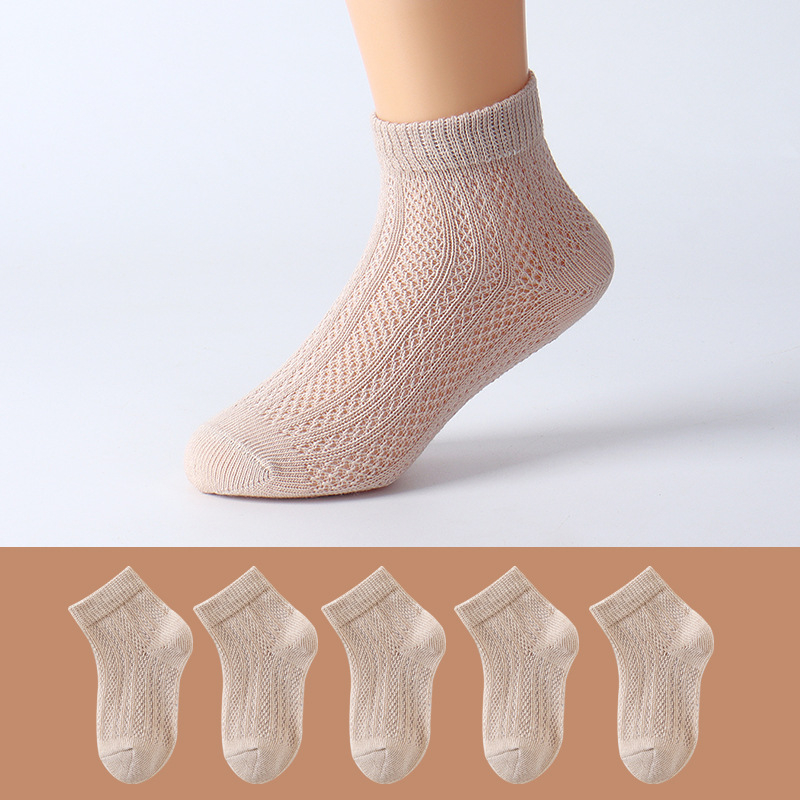 Șosete de copii din bumbac pentru vară, subțiri, respirabile, cu plasă, unisex