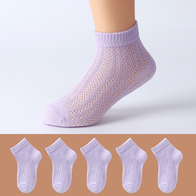 Șosete de copii din bumbac pentru vară, subțiri, respirabile, cu plasă, unisex