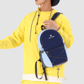 Rucsac din nylon, ușor, cu design color-block, pentru drumeții, călătorii, ciclism și activități în aer liber