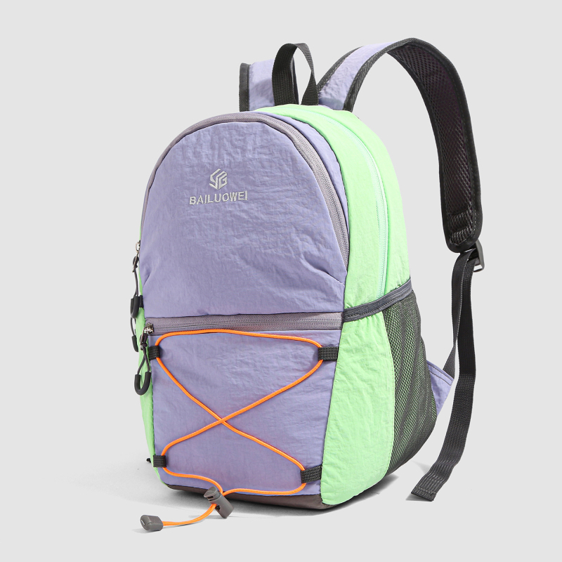 Rucsac din nylon, ușor, cu design color-block, pentru drumeții, călătorii, ciclism și activități în aer liber