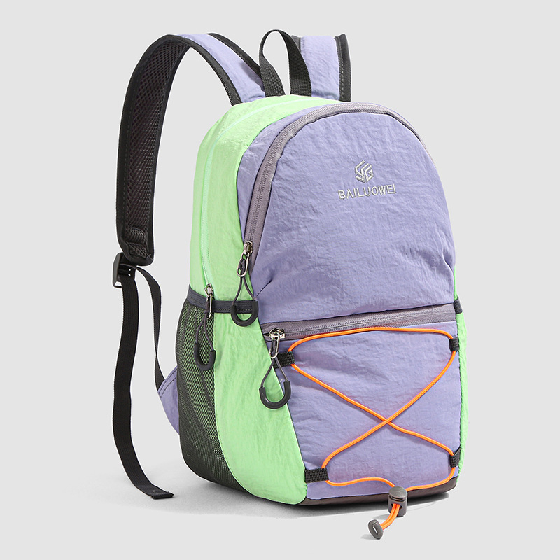 Rucsac din nylon, ușor, cu design color-block, pentru drumeții, călătorii, ciclism și activități în aer liber