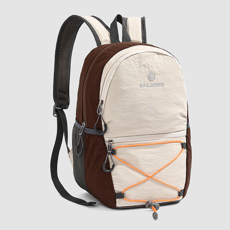 Rucsac din nylon, ușor, cu design color-block, pentru drumeții, călătorii, ciclism și activități în aer liber