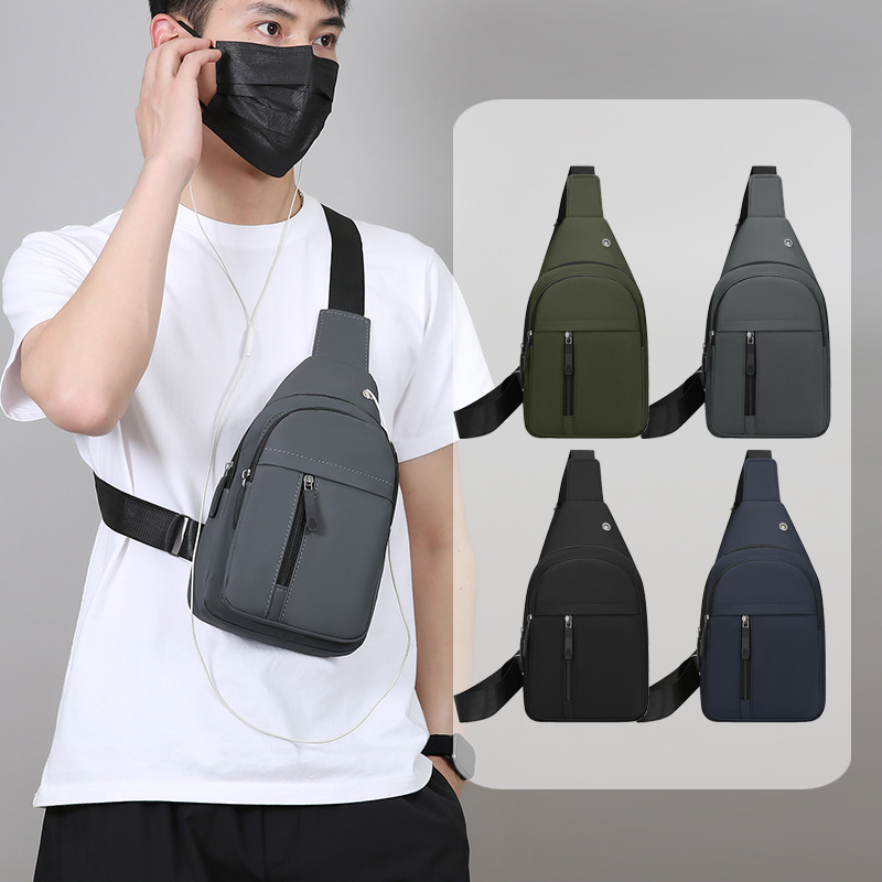Geantă de piept pentru bărbați, crossbody, ușoară, cu capacitate mare pentru sport și navetă