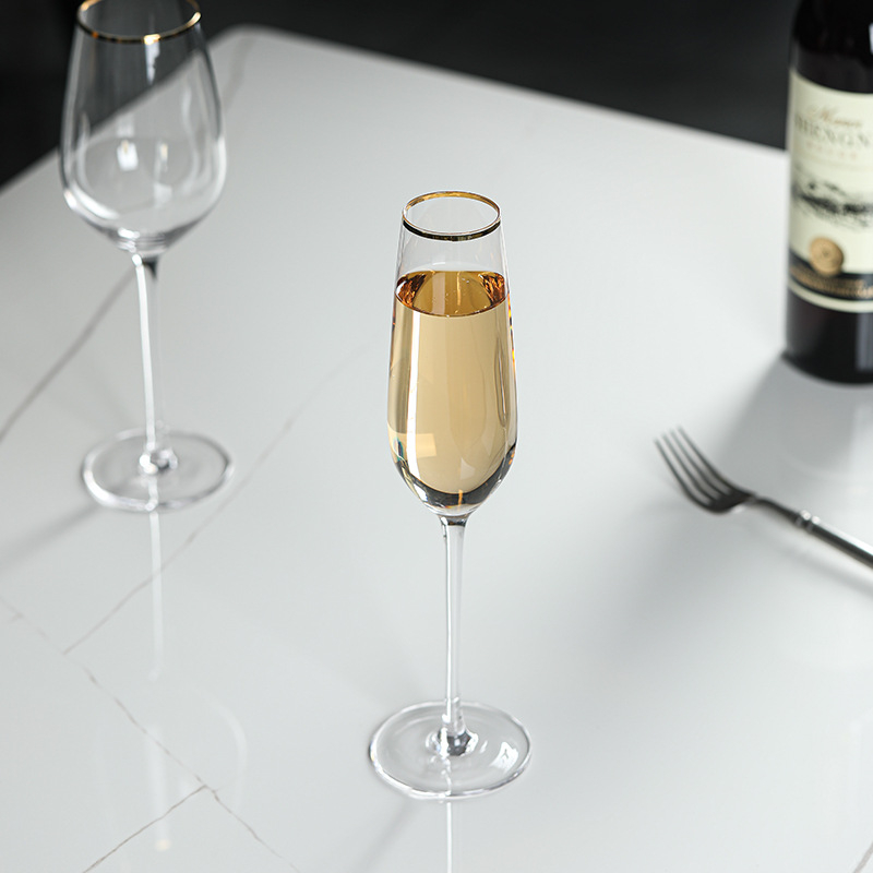 Pahar de vin roșu din cristal, pahar de șampanie cu picior înalt, stil INS — cadou de nuntă