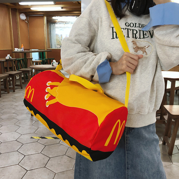 Geantă cilindrică din nylon și pânză pentru femei, stil urban casual, geantă crossbody, 2025 modă