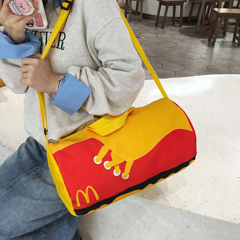 Geantă cilindrică din nylon și pânză pentru femei, stil urban casual, geantă crossbody, 2025 modă