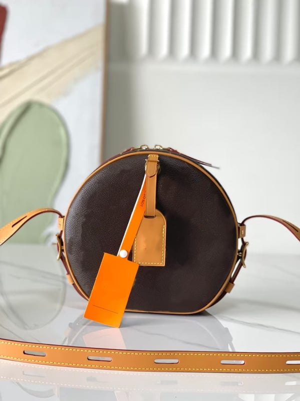 2026 Souple clasică, geantă rotundă pentru femei cu monogramă, imprimeu de înaltă calitate, curea crossbody mică