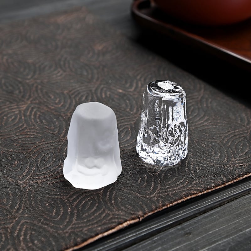 Suport din sticlă pentru capacul ceainic din lut purpuriu, accesorii Gongfu ceai, decor din sticlă cristal