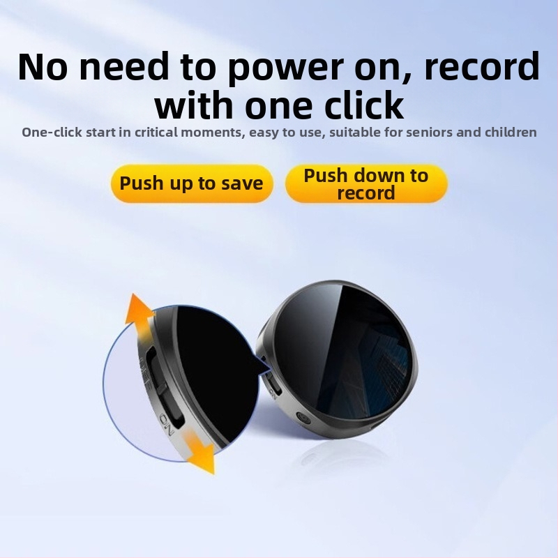 Înregistrator vocal portabil din aliaj de zinc, design circular, pentru studenți, notițe de întâlnire și exerciții de engleză