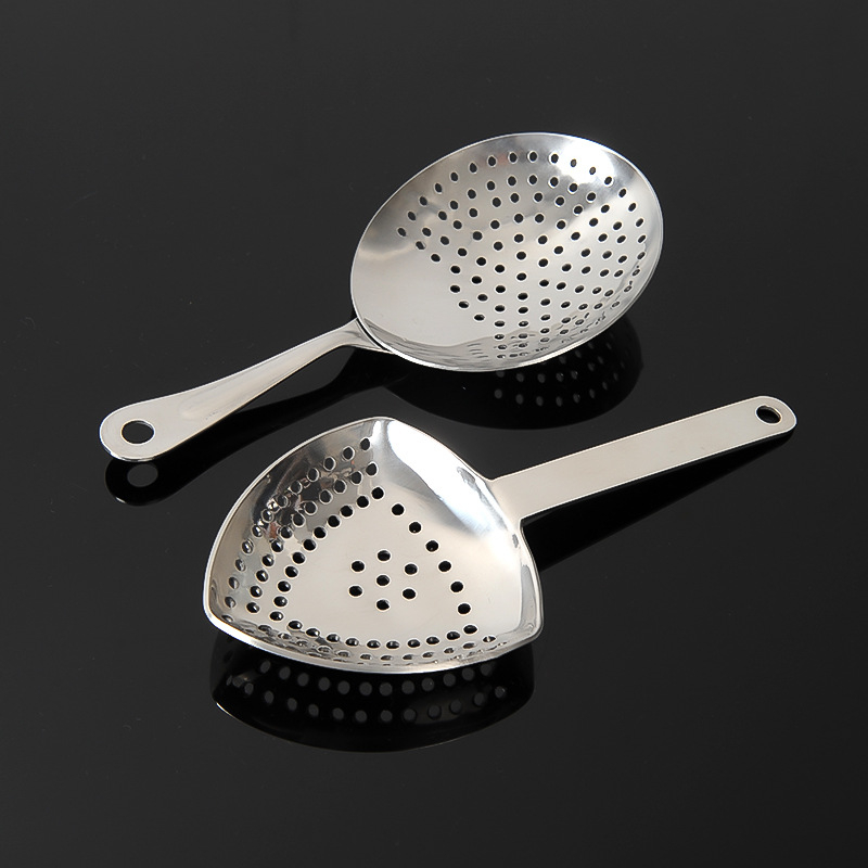 Filtru triunghiular pentru gheață cu mâner lung, filtru oval pentru gheață, filtru pentru bar pentru cocktailuri, unealtă de amestecare